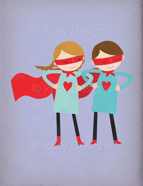 Super Heroes - Couple - Note Card