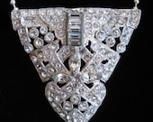 Vintage Art Deco Necklace Dress Clip Pendant c1930