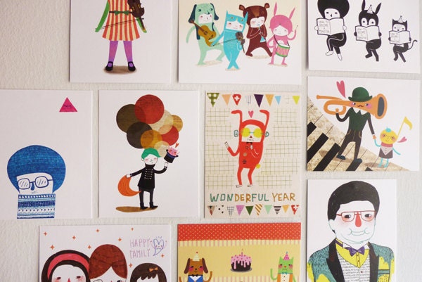 Minifanfan Illustration Postcard Set - Pick any 5 designs