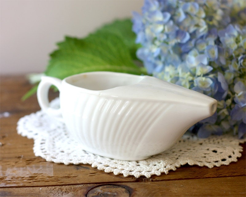 Vintage White Glazed Creamer Pitcher