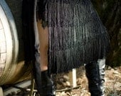 The Black Flapper Fringed Panel Skirt by Opal Moon Designs (One Size)