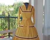 Vintage 1950's Patio Dress Rick Rack Swing Dress
