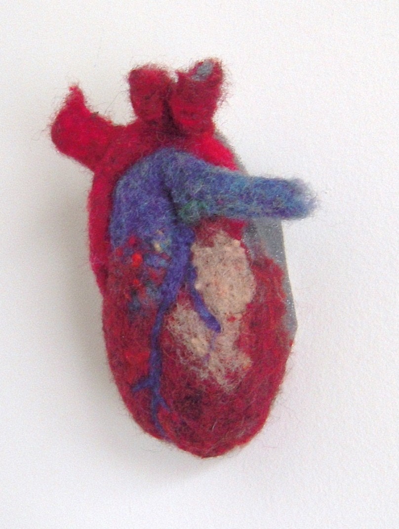 Needle-Felted Anatomical Heart Soft-Sculpture
