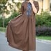 Boho style linen brown long sundress(more colour and size choice)-E19