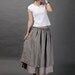 Floral design linen grey skirt(more colour and size choice)