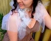 Reserved - Ethereal Recycled Vintage tulle Bolero. Experimental Shrug, Cropped jacket