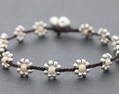 Daisy Howlite Silver Anklet