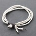 Three Strand Simple Silver Beaded Bracelet