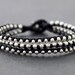 Punk Black Silver Beaded Bracelet