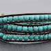 Leather Wrap Beaded Turquoise Bracelet