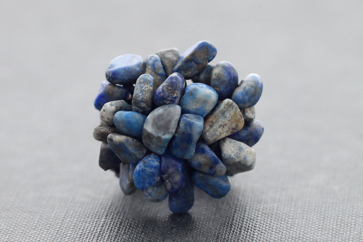 Lapis Lazuli Knitted Ring
