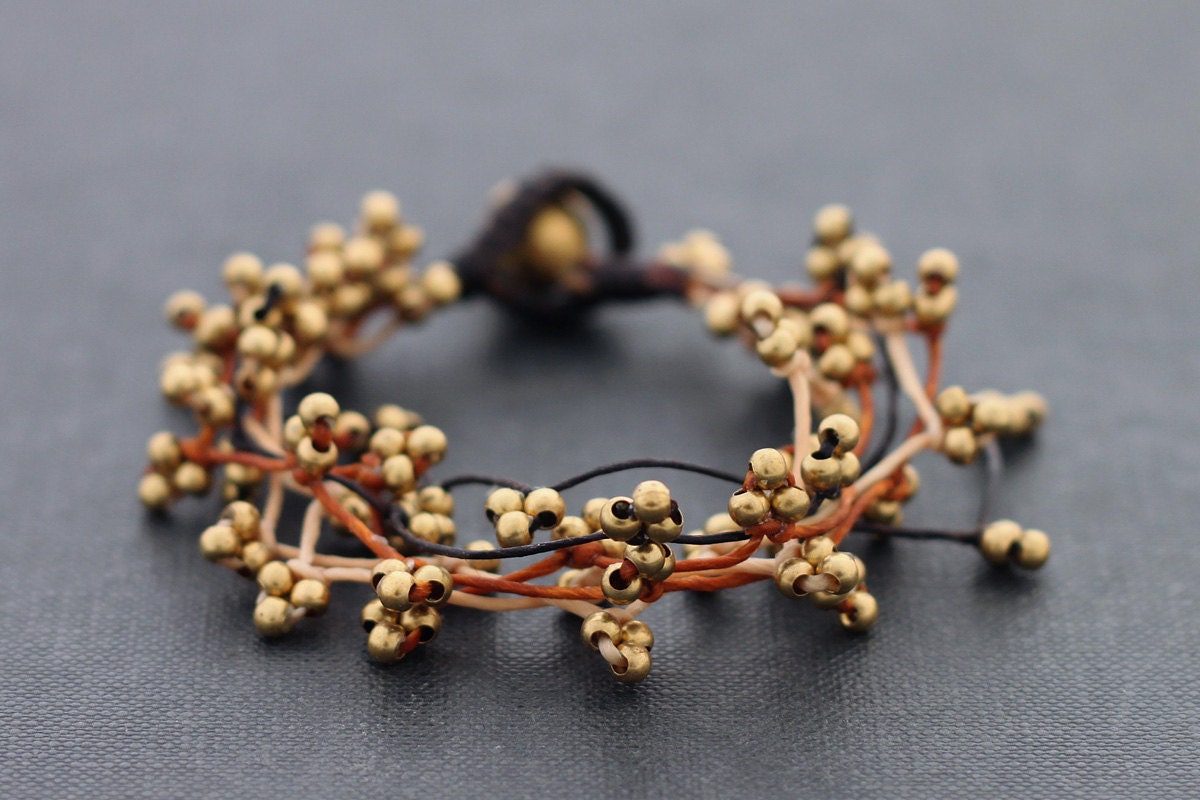 Earth Tone Free Form Brass Bracelet