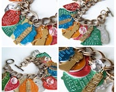 ONE Custom Designed PET TAG Vintage Brass Charm Bracelet As Seen in Traditional Home Magazine May Issue