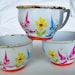 Vintage Tin Teacups Kids Toys Flowers Butterflies