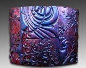 Oxidized copper polymer clay cuff bracelet