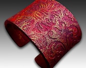 Tuscan red polymer clay cuff bracelet