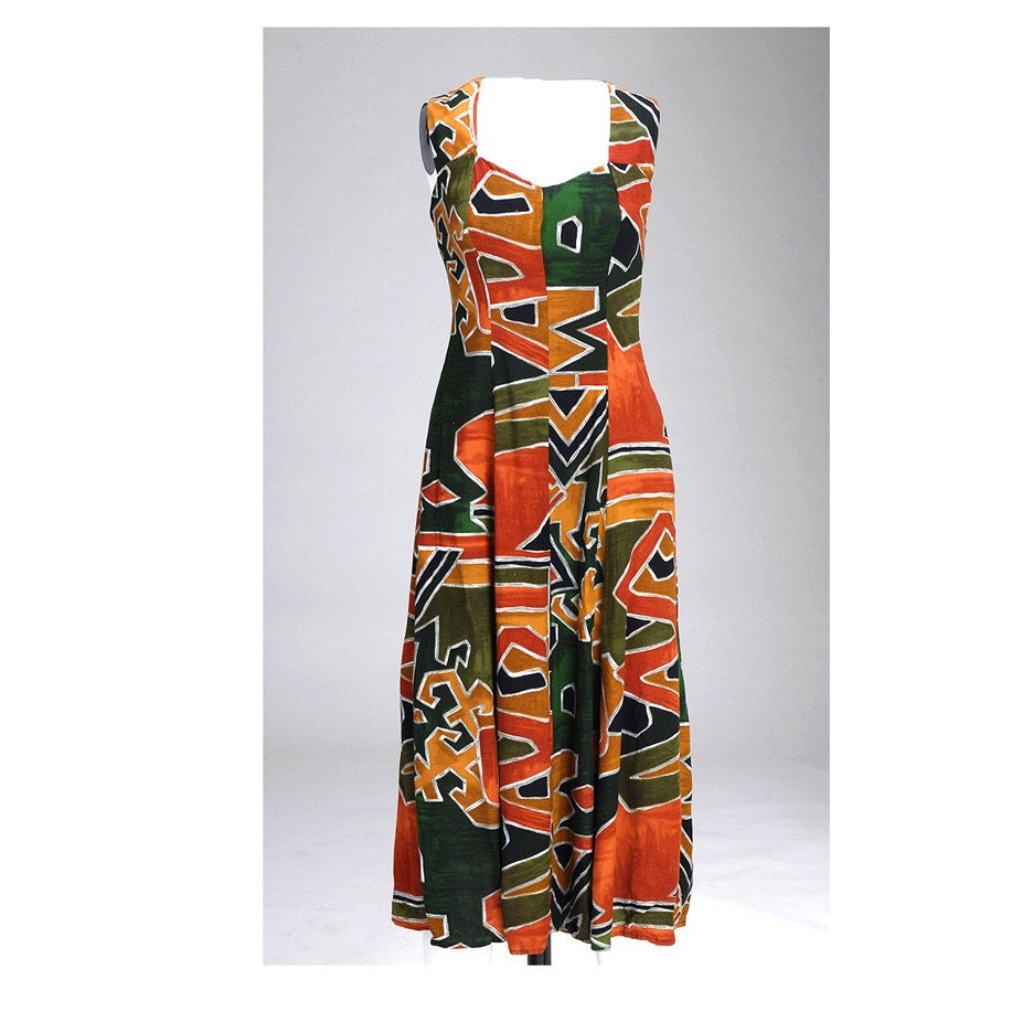 Vintage 1980s GUYANA Summer Maxi Crossback Dress (XS/S)
