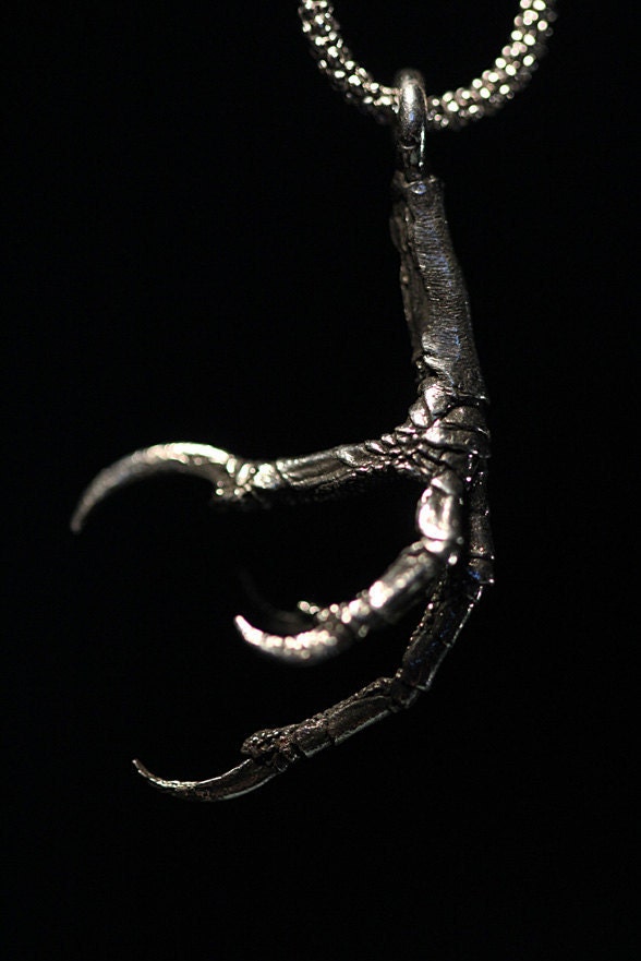 Bird claw necklace in Sterling Silver life cast in NYC