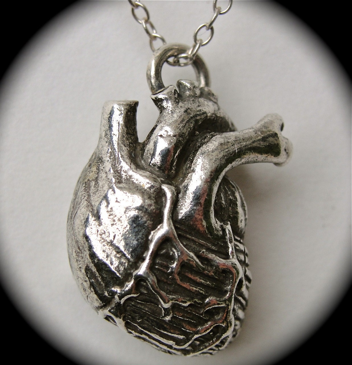 Anatomical heart necklace  in .925 Sterling silver on a sterling silver chain, Made in NYC In stock ready to ship