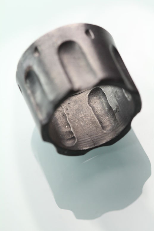 Pistol Ring 44 cal chamber in Black Sterling Silver Sizes 4 through 13 af