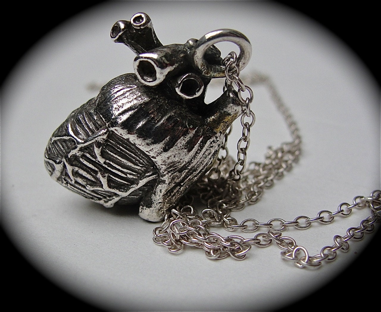 Anatomical heart necklace  in .925 Sterling silver on a sterling silver chain, Made in NYC In stock ready to ship