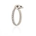 Dainty bird skull ring with black diamond eyes precious teeny tiny in Sterling silver Blue Bayer Design NYC