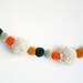 RESERVED for Stephanie Crandall Gold, Green, Coral & Creme Yarn Pom Pom Garland