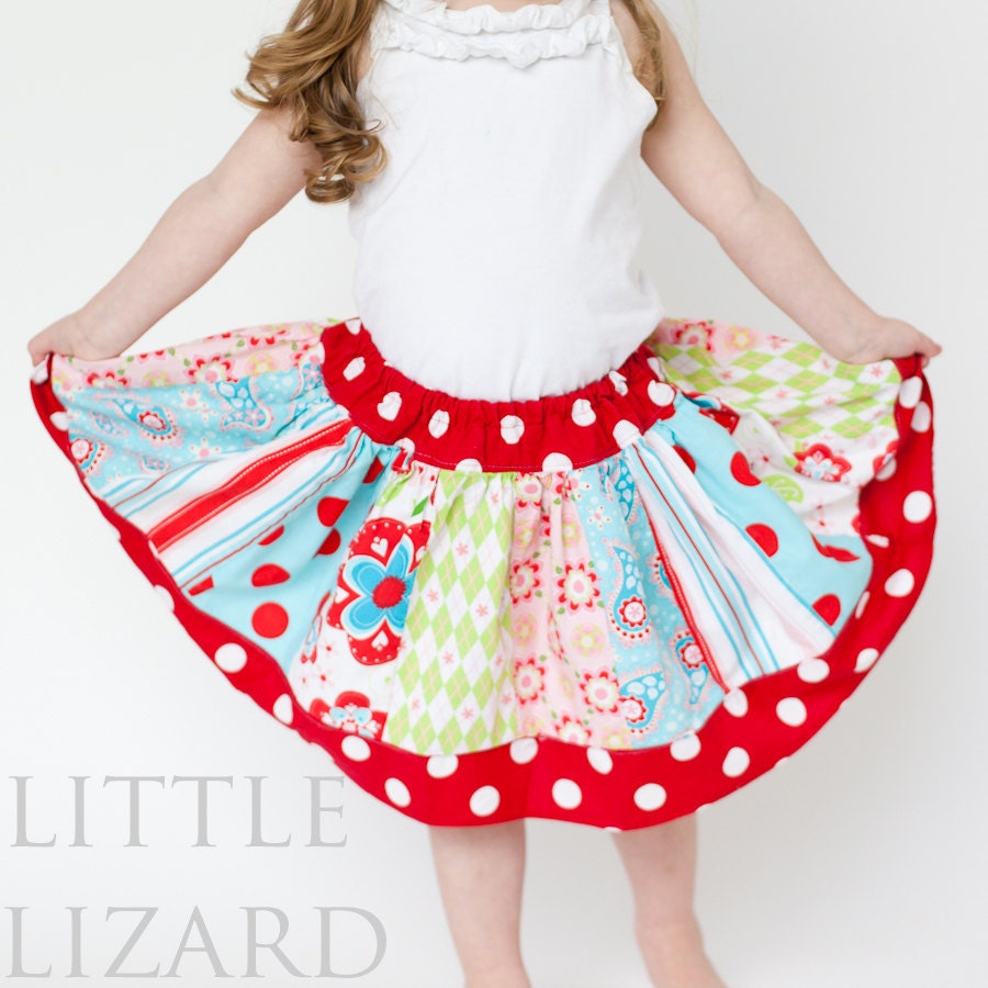 Girls Skirt PATTERN, Girls and Dolls, 3m - 10, Twirl Skirt