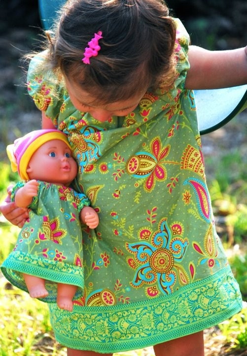 Peasant Dress SEWING PATTERN, girls and dolls tutorial, Brooke Dress or Shirt