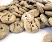 CB10038 Buttons - 15mm Baseball Design Coconut Button, 15mm Baseball Design Coconut Buttons (6 in 1 set)