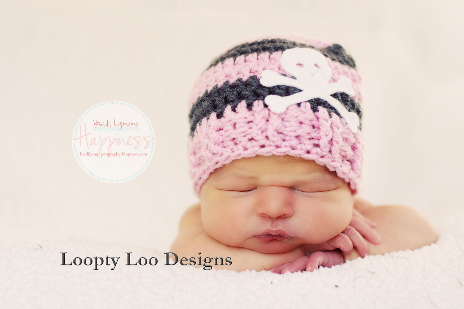 Baby Skull Crochet Hat  -Newborn Photo Prop, Stripes, Photo Prop, Girl, Boy - Sizes NEWBORN TO 12 MONTHS  (additional colors available)