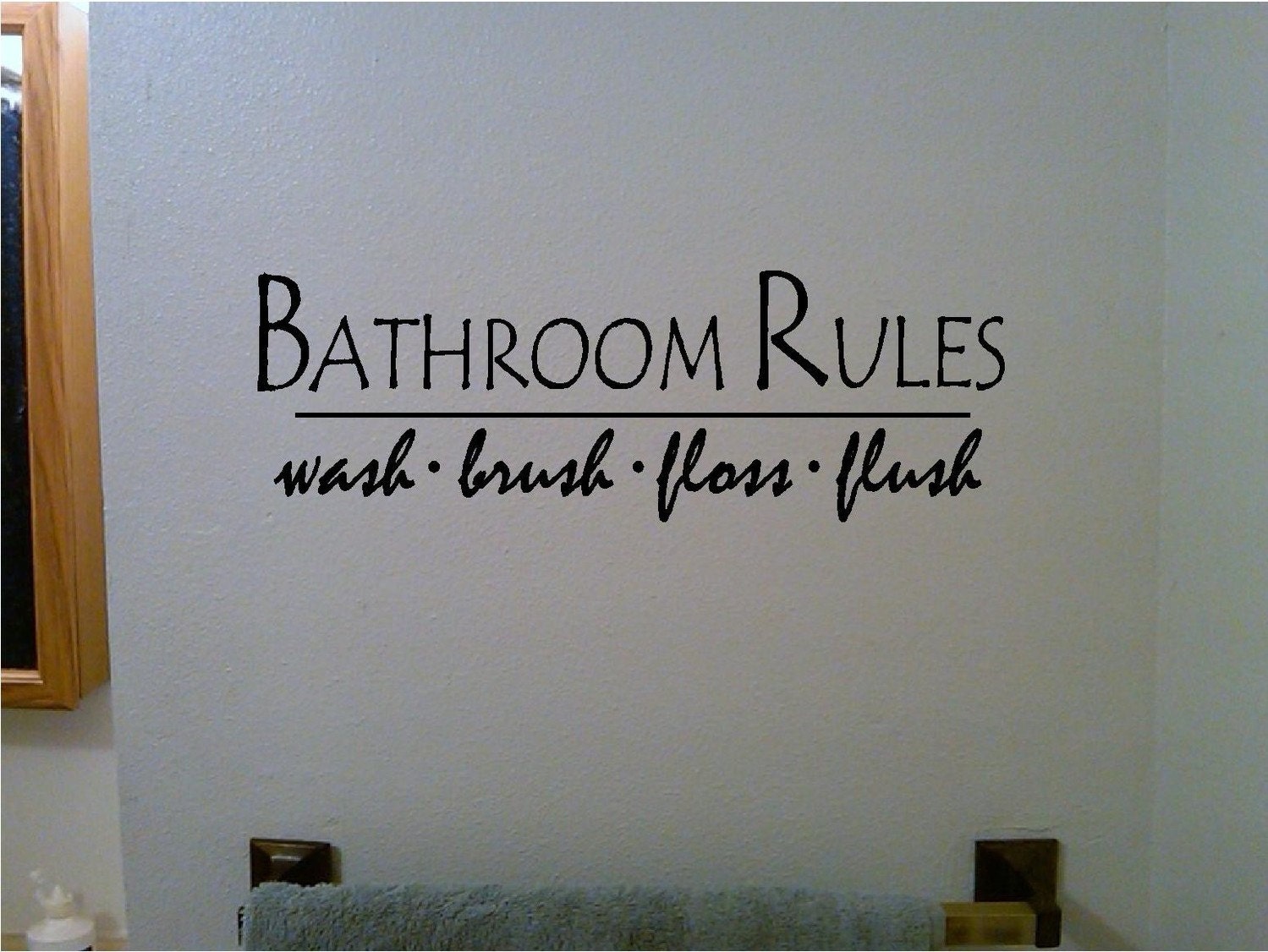 Bathroom Rules - Vinyl Wall Decal Sticker Art