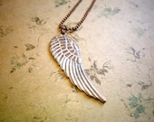 Rose Bronze Angel Wing Necklace