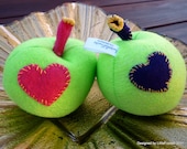 Felt Apples, Princess or Fairy Apples, Valentines gift, Plush Toy or Pretend Play Food, 2 Pc.