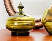 Vintage Italian Green Glass Compote