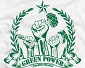 GREEN Power - Vegetarian revolution vegans awesome humor tee t-shirt