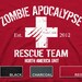 Zombie Apocalypse 2012 Rescue Team - funny cool humor tee t-shirt NEW