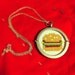 Silver Cross Stitched Burger Necklace