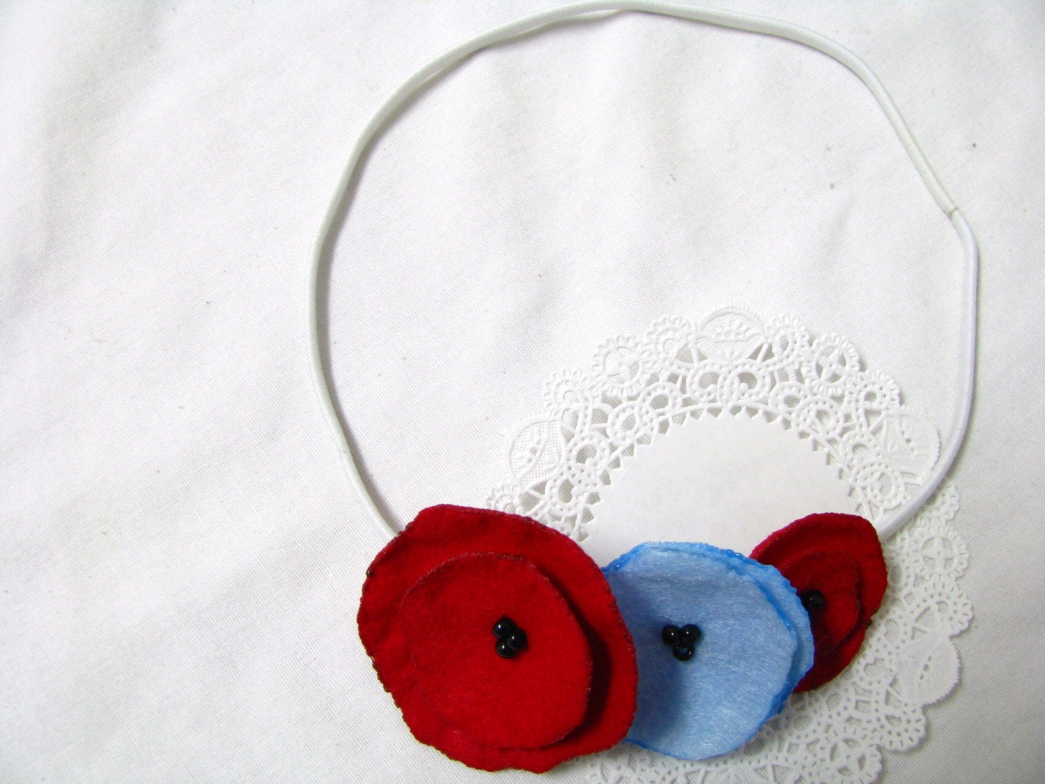 wonderland poppy garland headband.