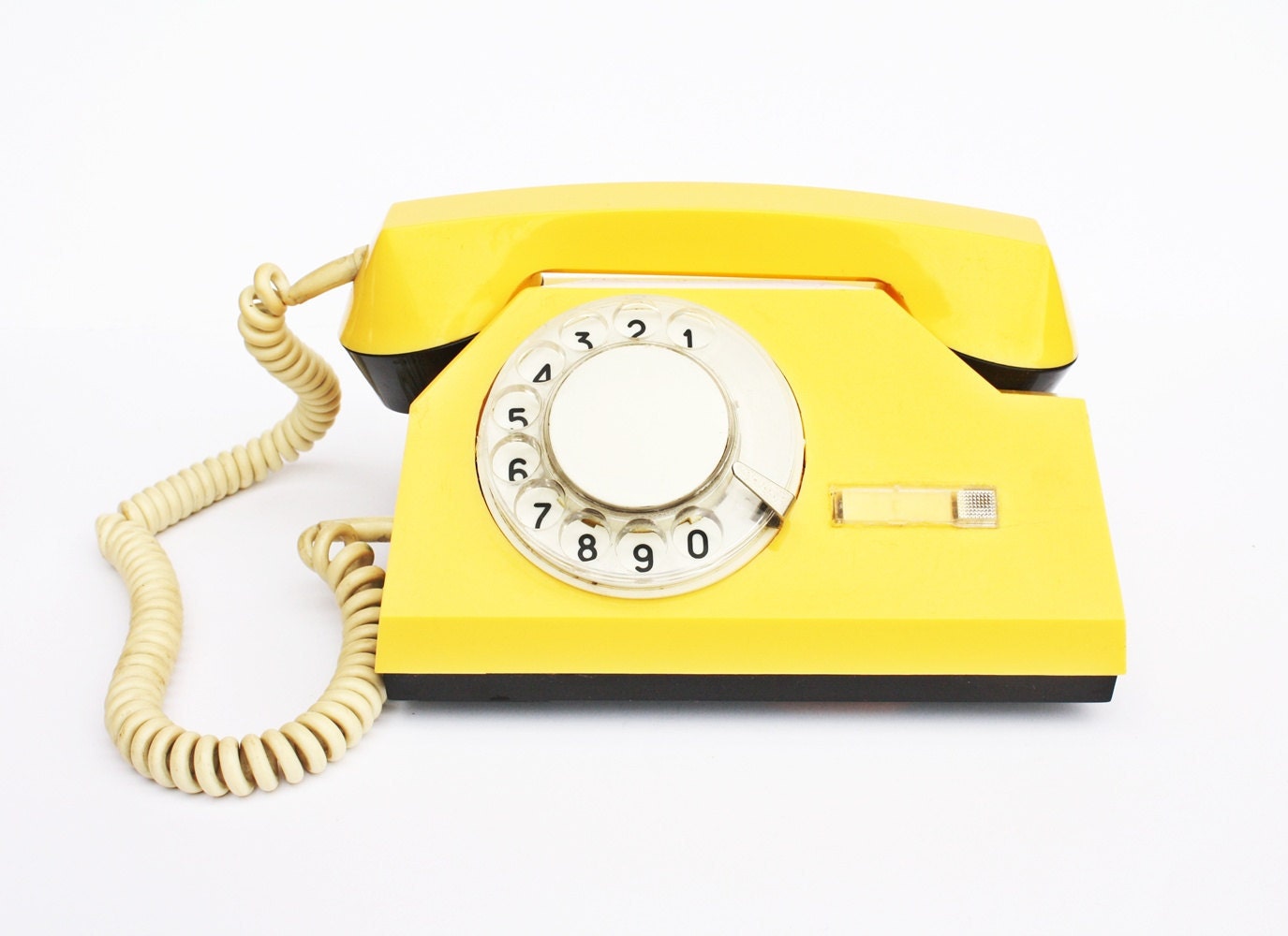 Vintage yellow rotary phone
