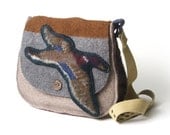 Recycled Felt Messenger Bag - Flying Duck - SALE