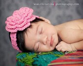 Headband with a Felicity flower clip in Mod Pink