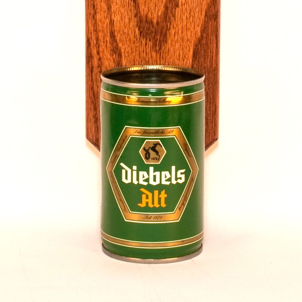 Diebels Wall Mount Bottle Opener with Vintage Beer Can Cap Catcher