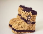 Special Price - Crochet Baby Booties - Baby Ankle Boots ready to wear (0-3 months)