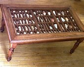 Custom handmade cherry coffee table with a collection