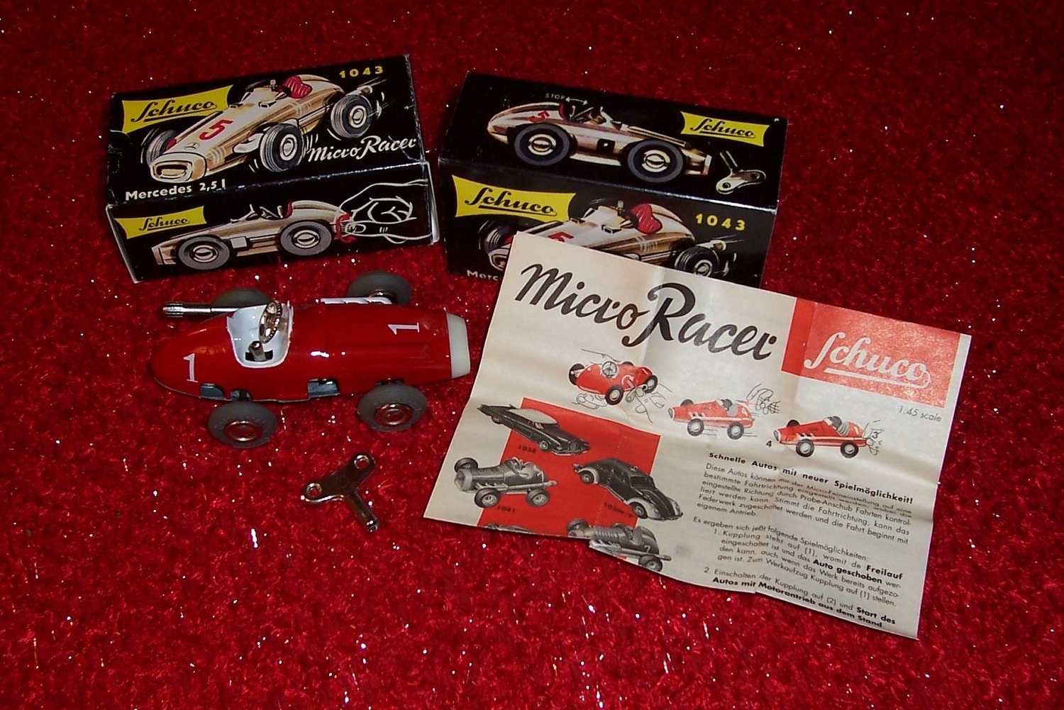 Schuco MicroRacer  Mercedes 1043 die-cast wind-up toy car