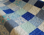 Shades of Blue Baby Quilt - Sale Price