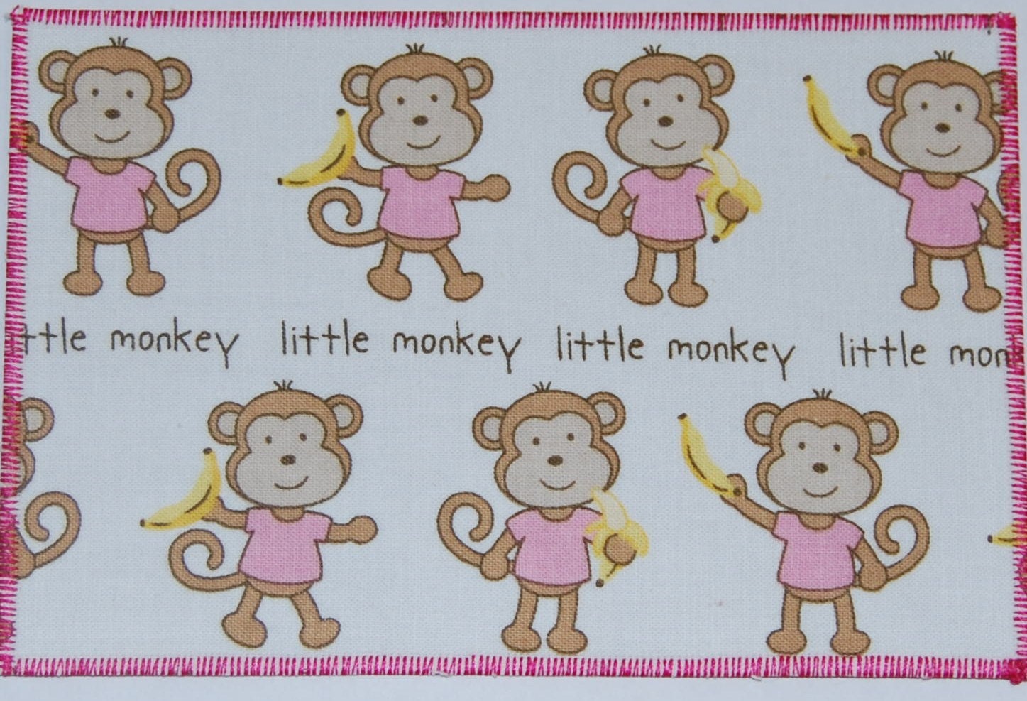 Fabric Post Card - Little Monkey