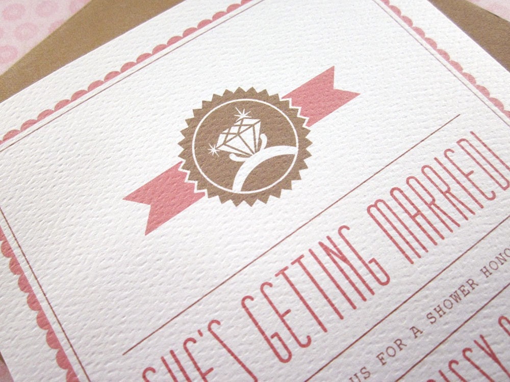 Bridal Shower - Invitations - She's Getting Married - 12PK