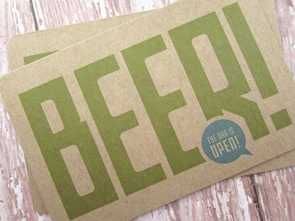 The Bar Is Open - Fill-In-The-Blank Postcard Invitations - 8 Pack